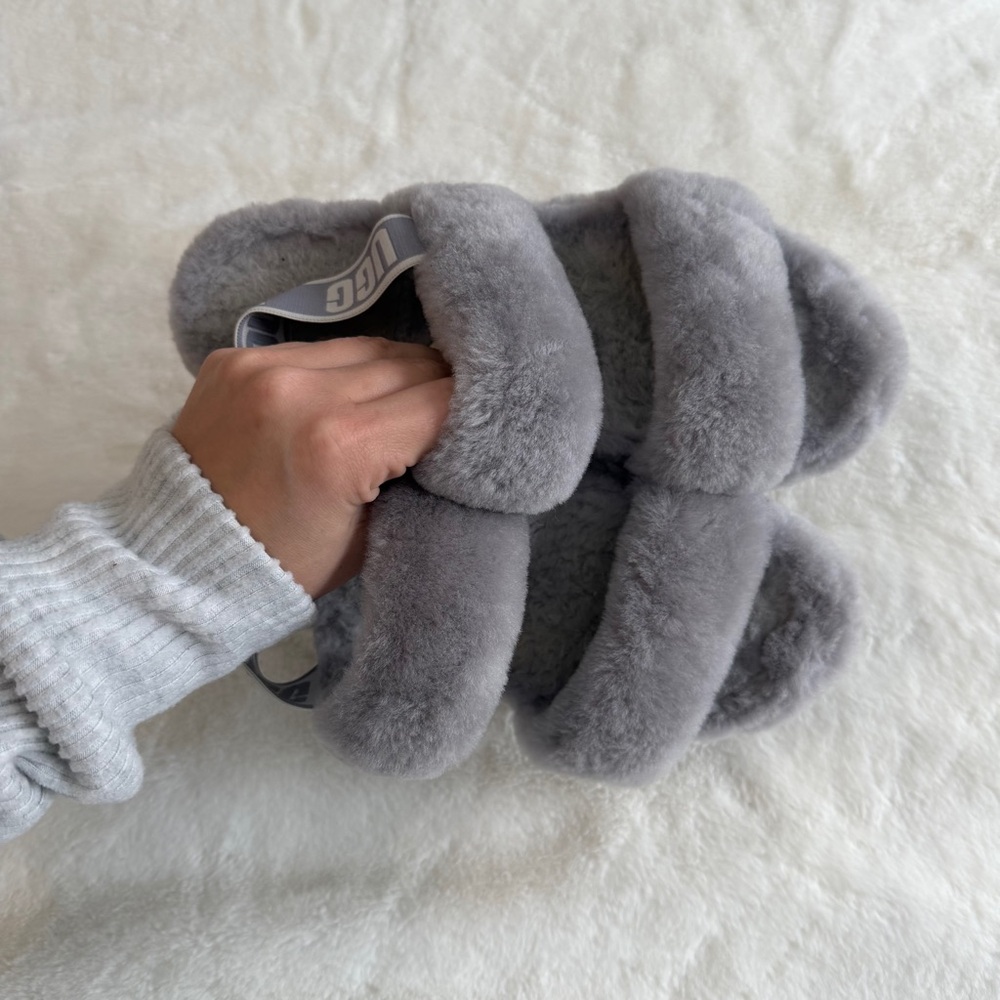 UGG Oh Yeah Slippers Gray/Purple Size 8 - Picture 6 of 11